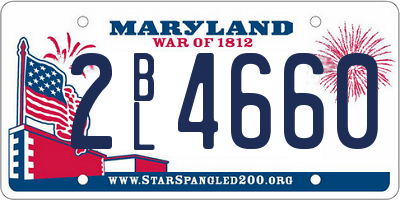 MD license plate 2BL4660