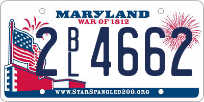 MD license plate 2BL4662