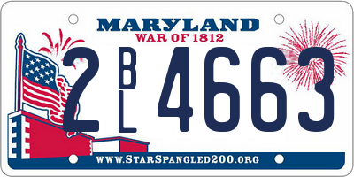 MD license plate 2BL4663