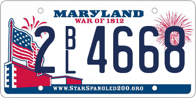 MD license plate 2BL4668