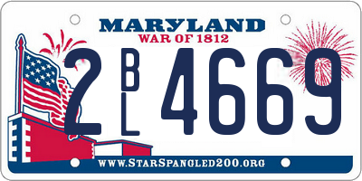 MD license plate 2BL4669