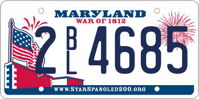MD license plate 2BL4685