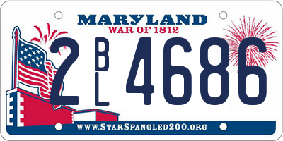 MD license plate 2BL4686