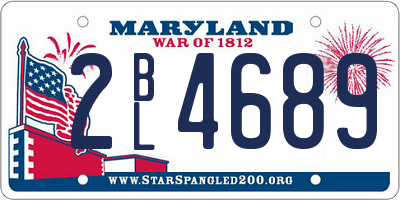 MD license plate 2BL4689