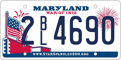 MD license plate 2BL4690