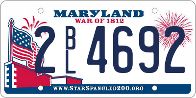 MD license plate 2BL4692