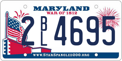 MD license plate 2BL4695