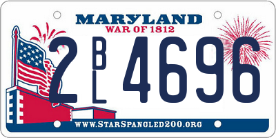 MD license plate 2BL4696
