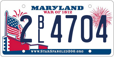 MD license plate 2BL4704