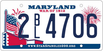 MD license plate 2BL4706