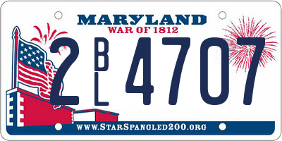 MD license plate 2BL4707