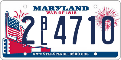 MD license plate 2BL4710