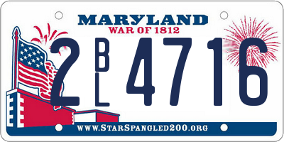 MD license plate 2BL4716