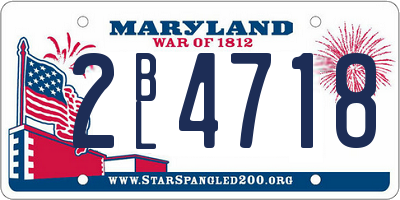 MD license plate 2BL4718