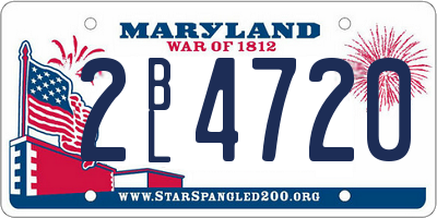 MD license plate 2BL4720