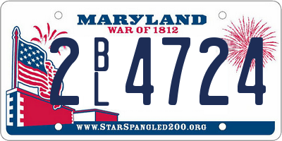 MD license plate 2BL4724