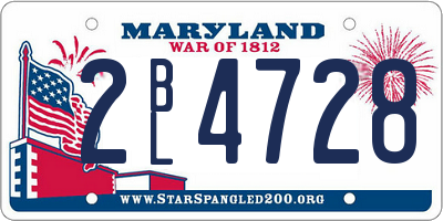 MD license plate 2BL4728