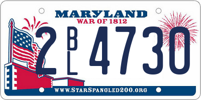 MD license plate 2BL4730