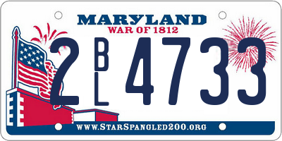 MD license plate 2BL4733