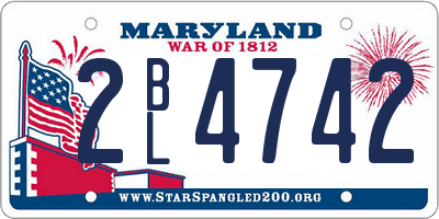 MD license plate 2BL4742