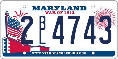 MD license plate 2BL4743