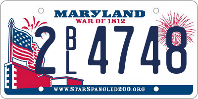 MD license plate 2BL4748