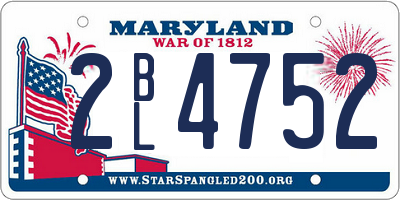MD license plate 2BL4752