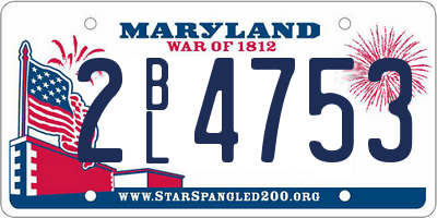 MD license plate 2BL4753