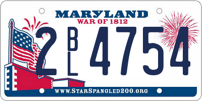 MD license plate 2BL4754