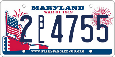MD license plate 2BL4755