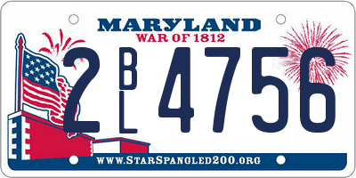 MD license plate 2BL4756