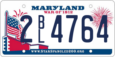 MD license plate 2BL4764