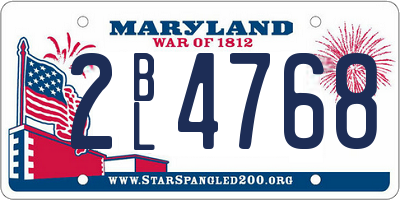 MD license plate 2BL4768