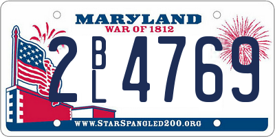 MD license plate 2BL4769