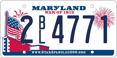 MD license plate 2BL4771
