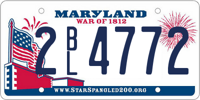 MD license plate 2BL4772