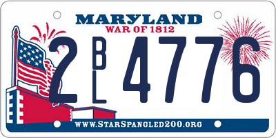 MD license plate 2BL4776