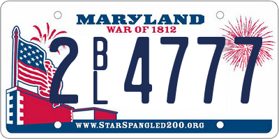 MD license plate 2BL4777