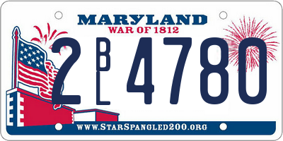 MD license plate 2BL4780