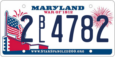 MD license plate 2BL4782