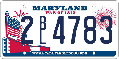 MD license plate 2BL4783