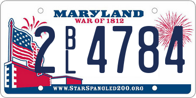 MD license plate 2BL4784