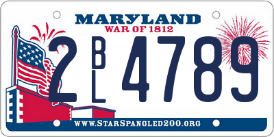 MD license plate 2BL4789