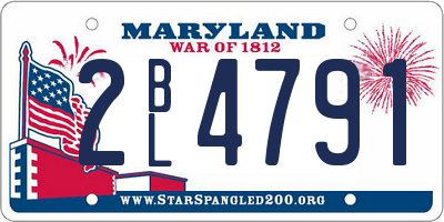 MD license plate 2BL4791