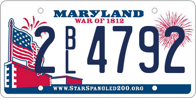 MD license plate 2BL4792