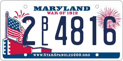 MD license plate 2BL4816