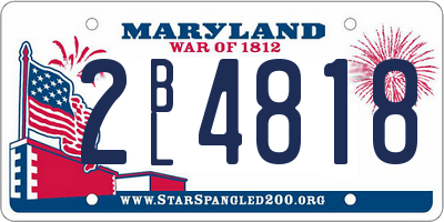 MD license plate 2BL4818