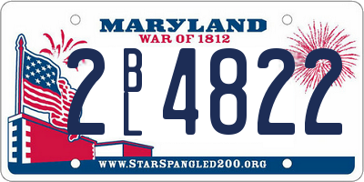 MD license plate 2BL4822