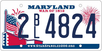 MD license plate 2BL4824