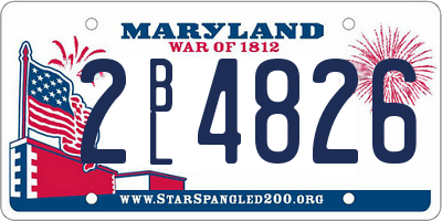 MD license plate 2BL4826